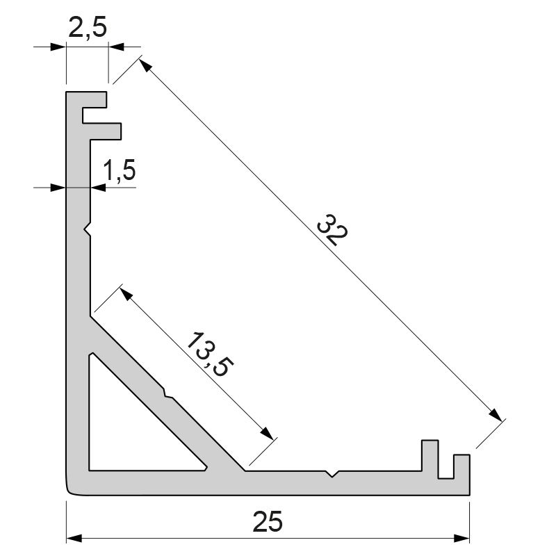 Профиль угловой Deko-Light AV-03-12 970434