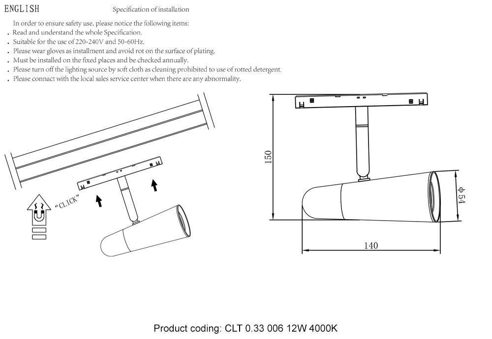 Трековый светильник Crystal Lux Space CLT 0.33 006 12W WH-CH 4000K