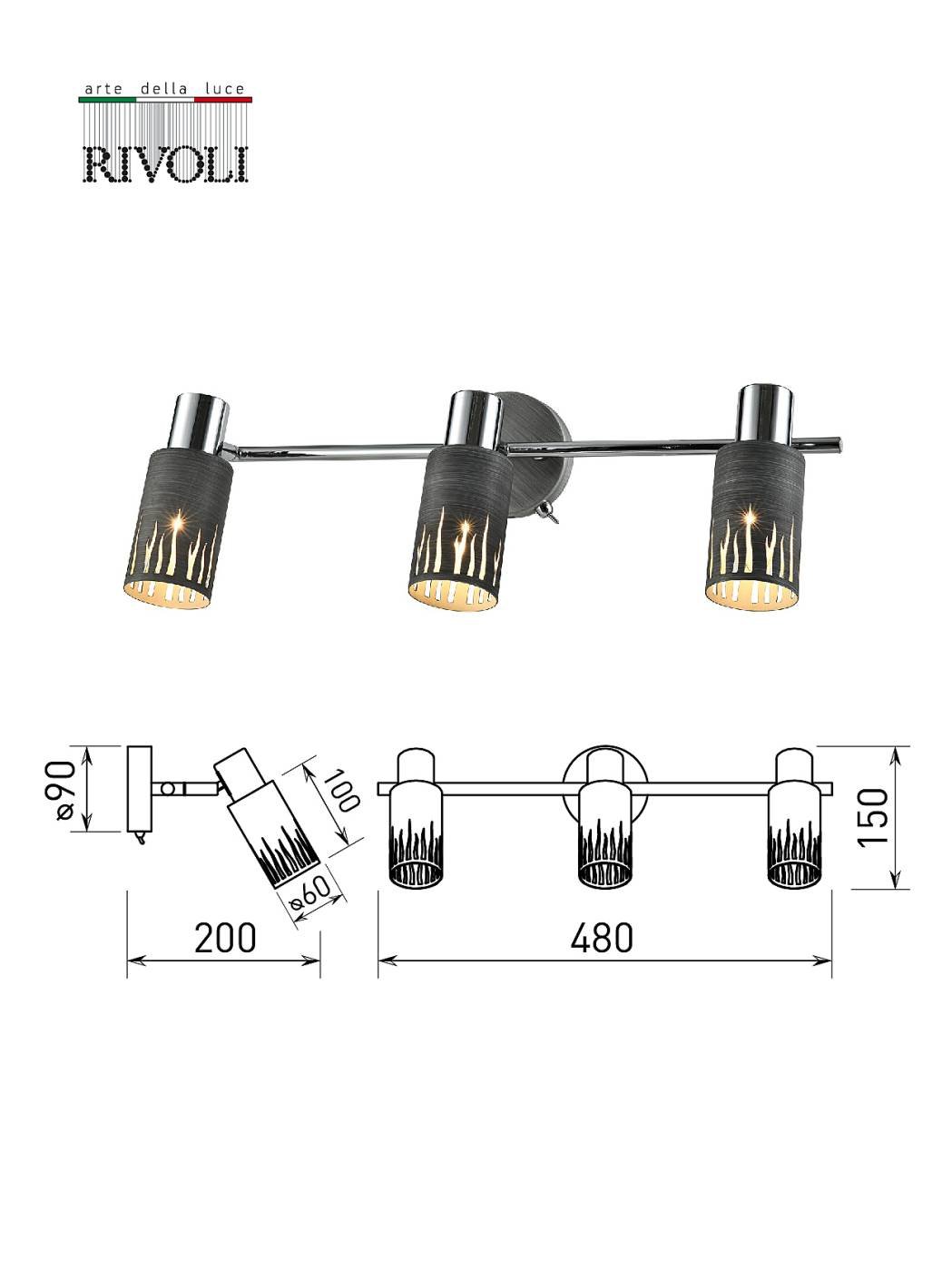 3123-303 Светильник спот Rivoli Lethe 3123-303