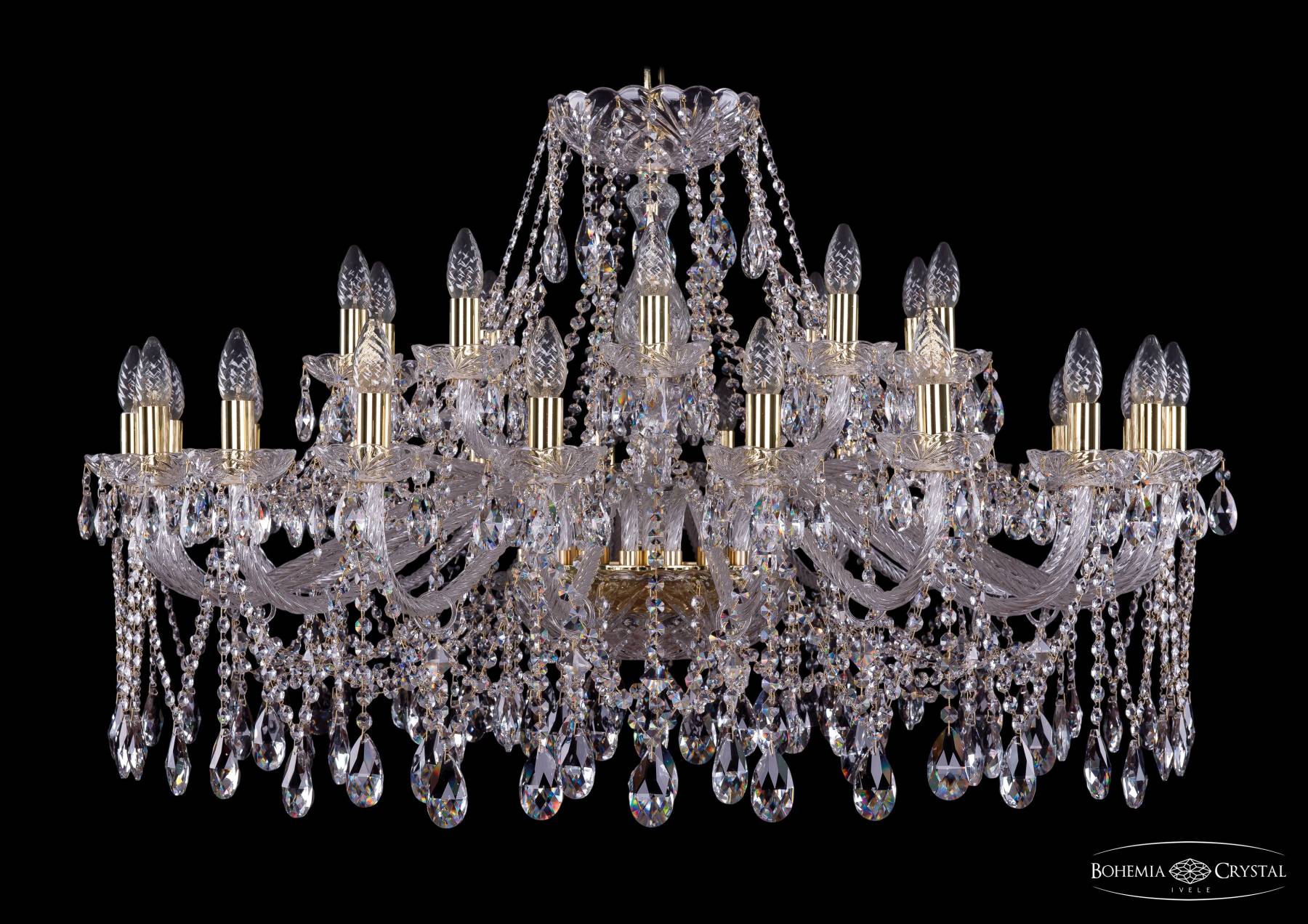 1413/20+10/400 G Подвесная хрустальная люстра 1413 Bohemia 1413/20+10/400 G