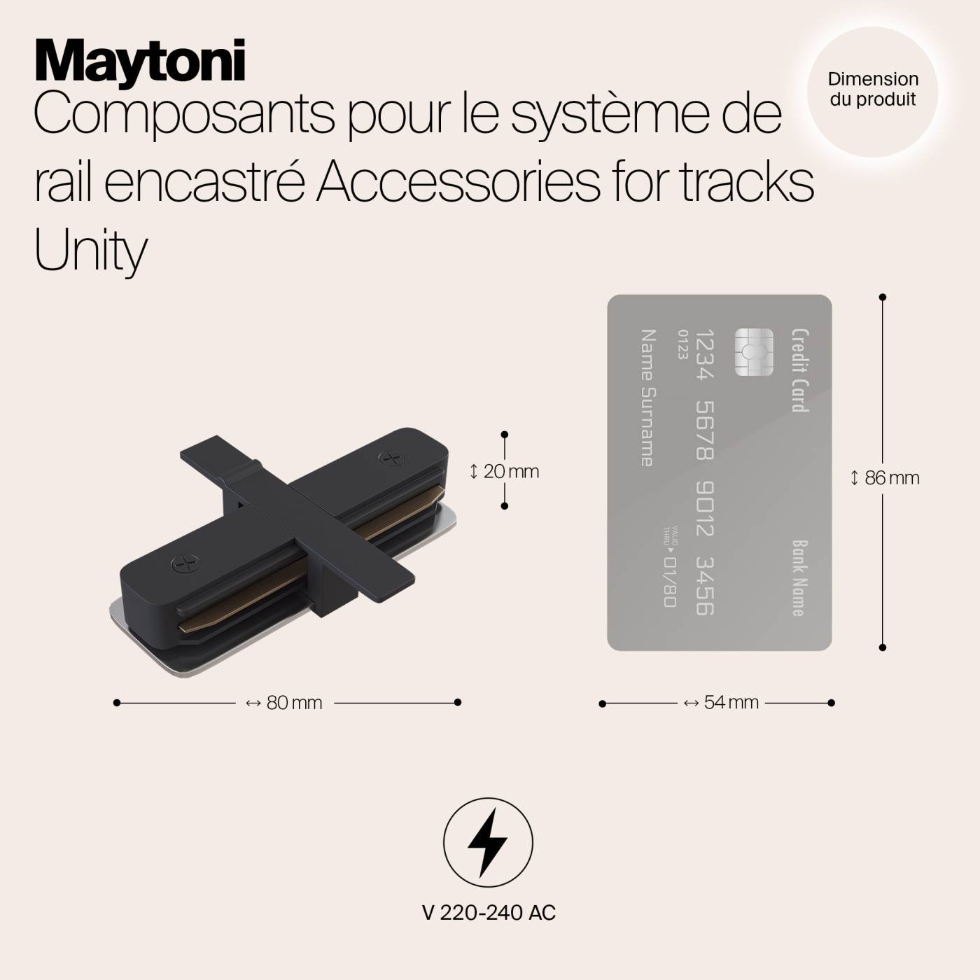 TRA002C-11B Прямой коннектор Maytoni Accessories for tracks TRA002C-11B