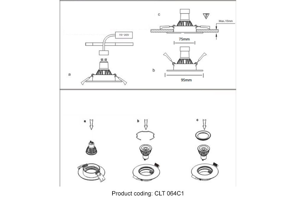 Встраиваемый светильник Crystal Lux Clt 064 CLT 064C1 BL