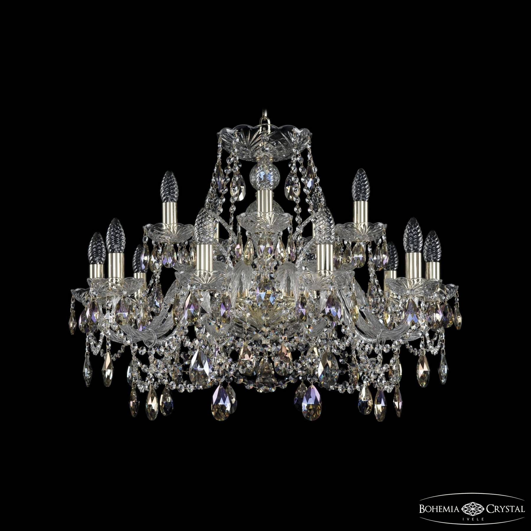 1411/10+5/240 G K801 Подвесная хрустальная люстра 1411 Bohemia 1411/10+5/240 G K801