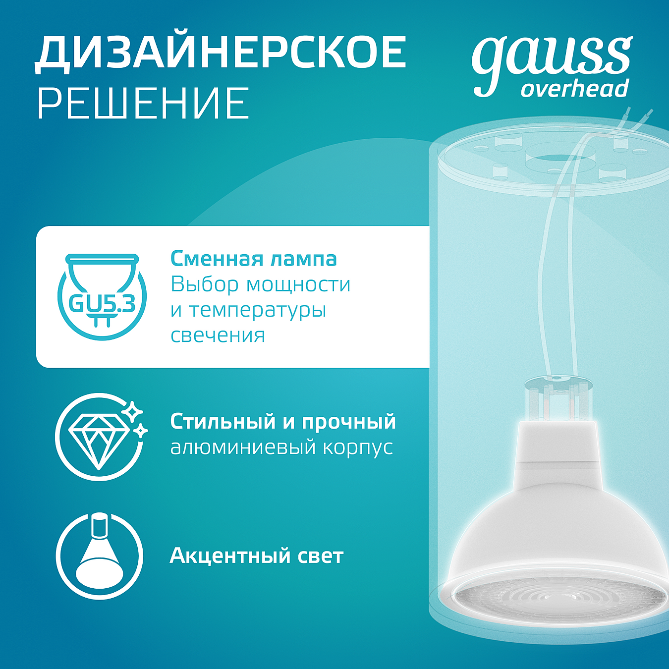 Накладной светильник Gauss HD062