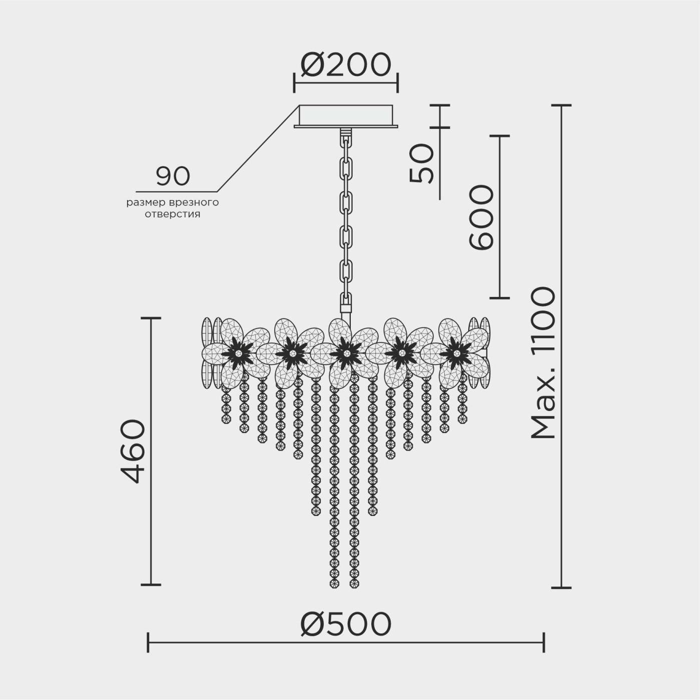 ML.9521.500 GD Подвесная люстра ML Modelux ML.9521.500 GD