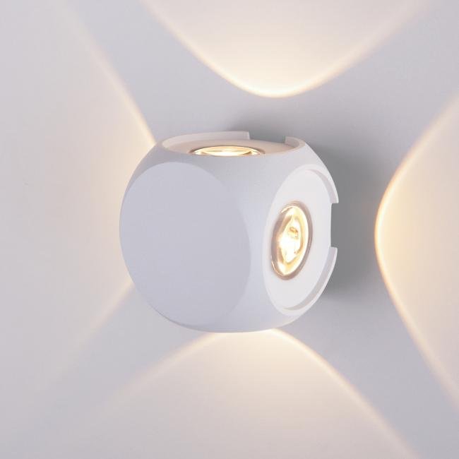 1504 TECHNO LED CUBE белый Уличный настенный светильник Elektrostandard Сube 1504 TECHNO LED CUBE белый