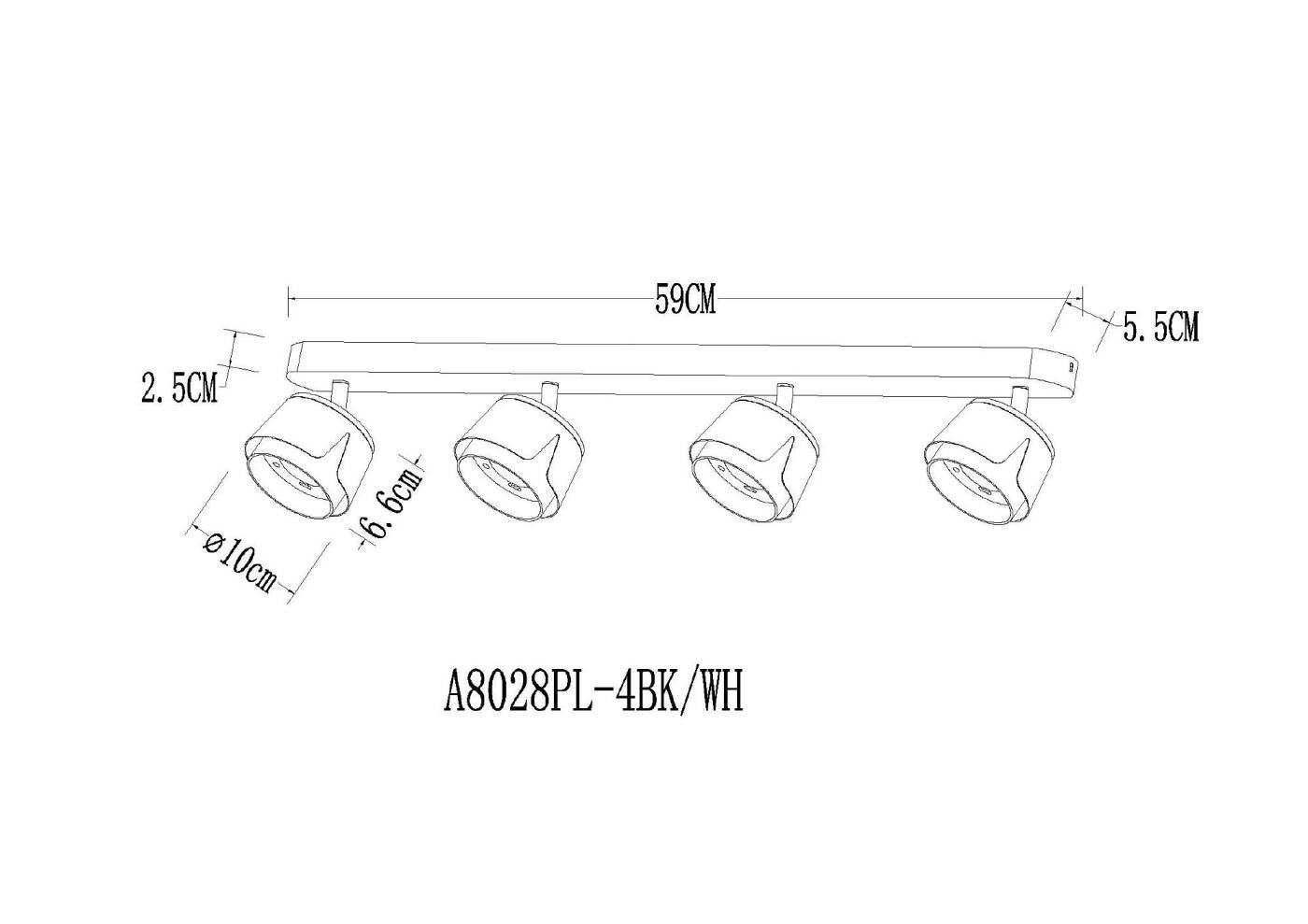 Светильник спот Arte Lamp Amaks A8028PL-4WH