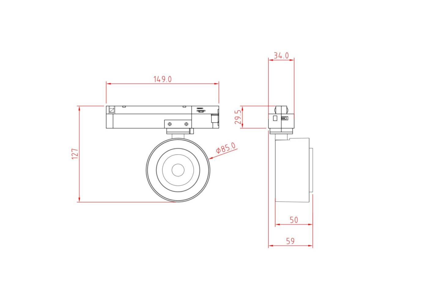 Трековый светильник Maytoni Single phase track system TR023-1-12W3K