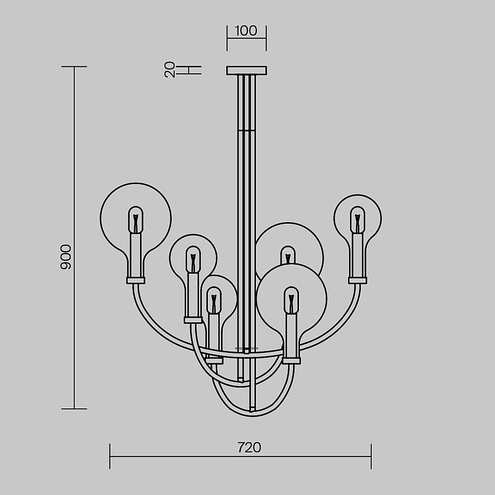 Потолочная люстра Maytoni Status MOD333PL-06B