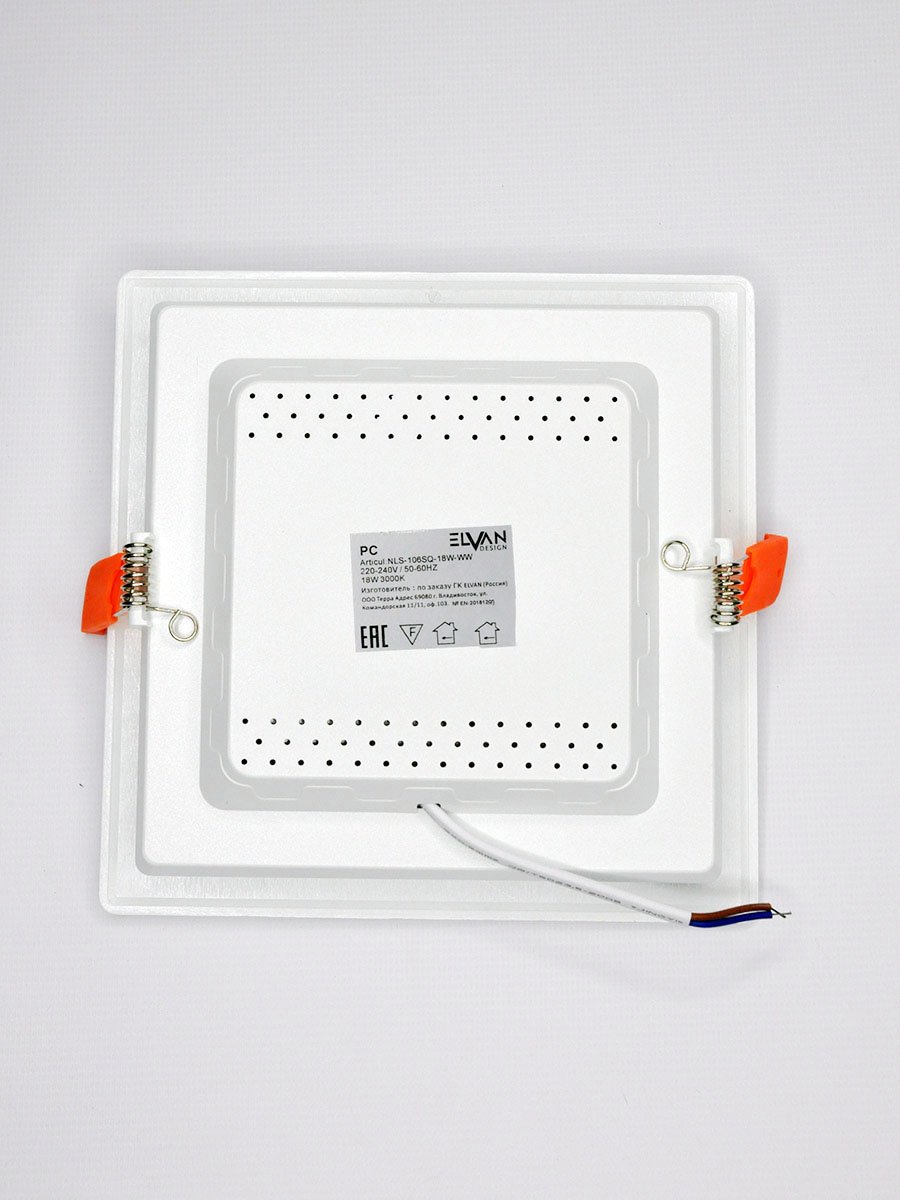 Встраиваемый светильник Elvan VLS-106SQ-18W-WW-Wh