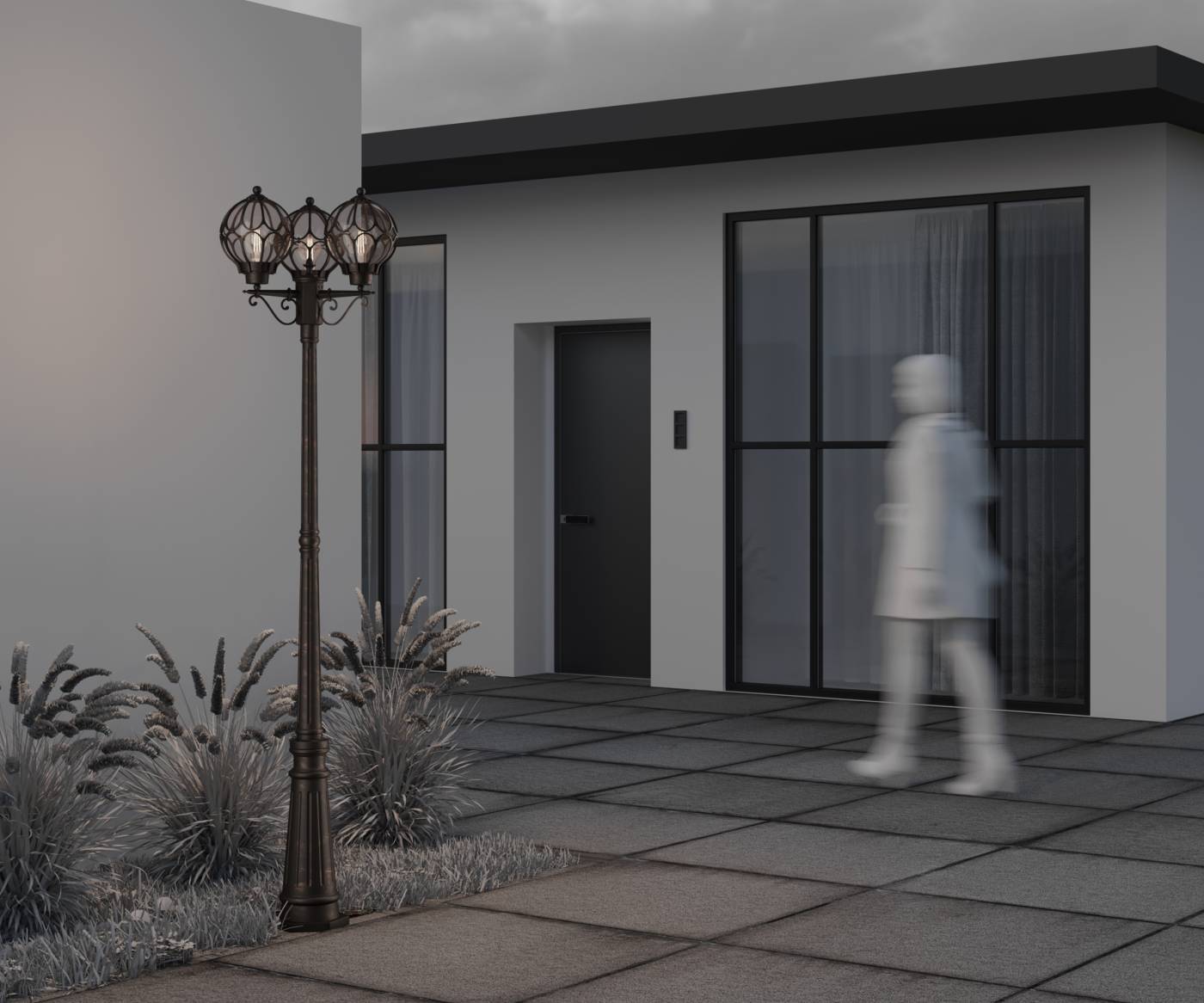 O023FL-03G Столб фонарный уличный Maytoni Via O023FL-03G