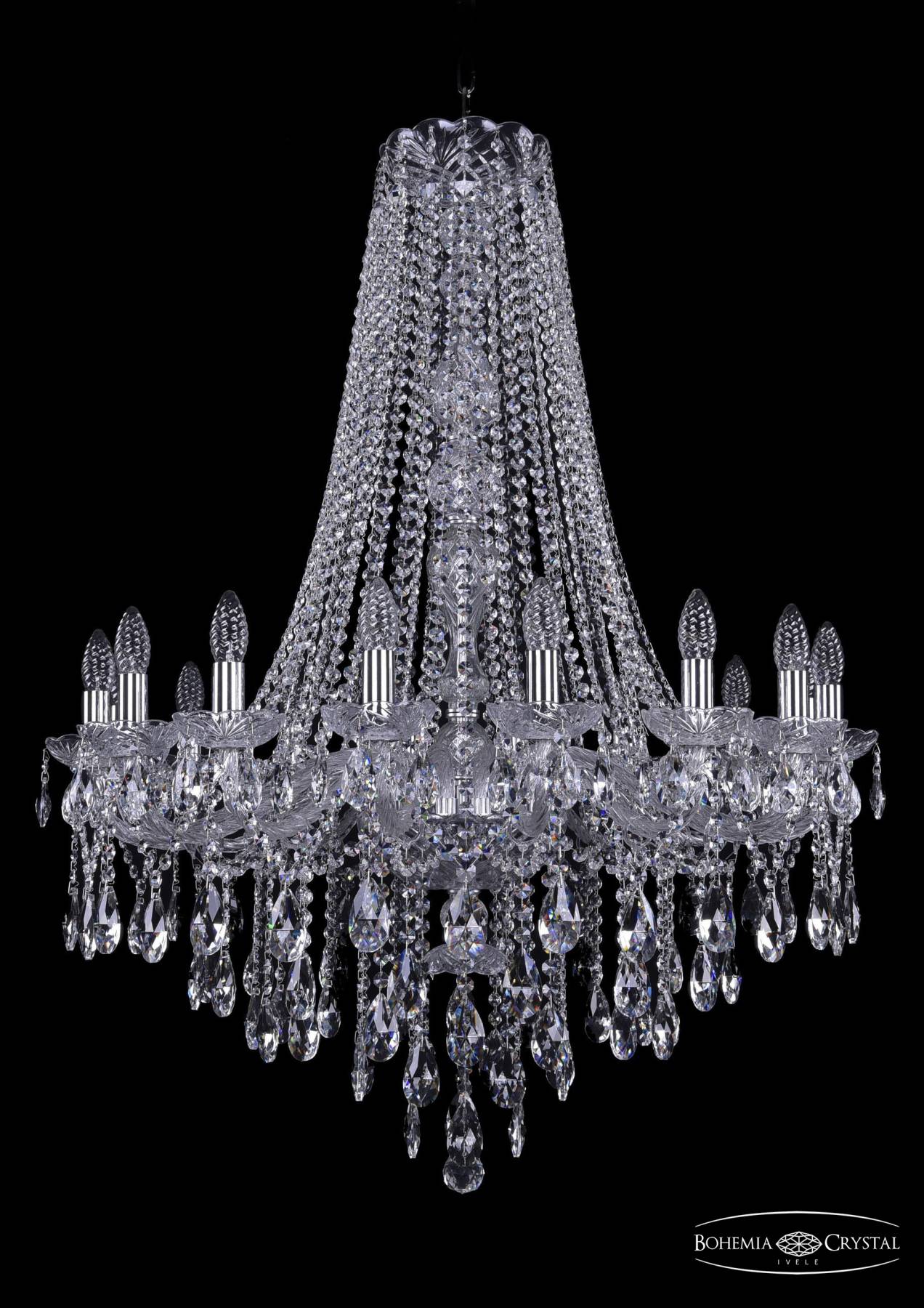 1415/16/300/h-108 Ni Подвесная хрустальная люстра 1415 Bohemia 1415/16/300/h-108 Ni