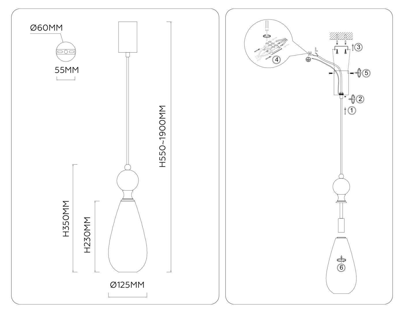 LH53283 Подвесной светильник Ceramo Modern Ambrella LH53283