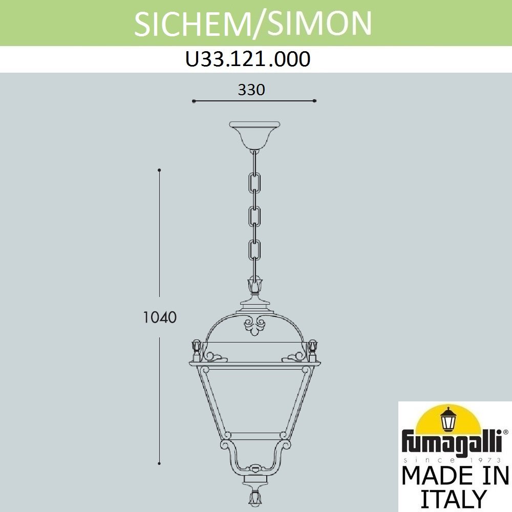 Уличный подвесной светильник Fumagalli Simon U33.121.000.AXH27