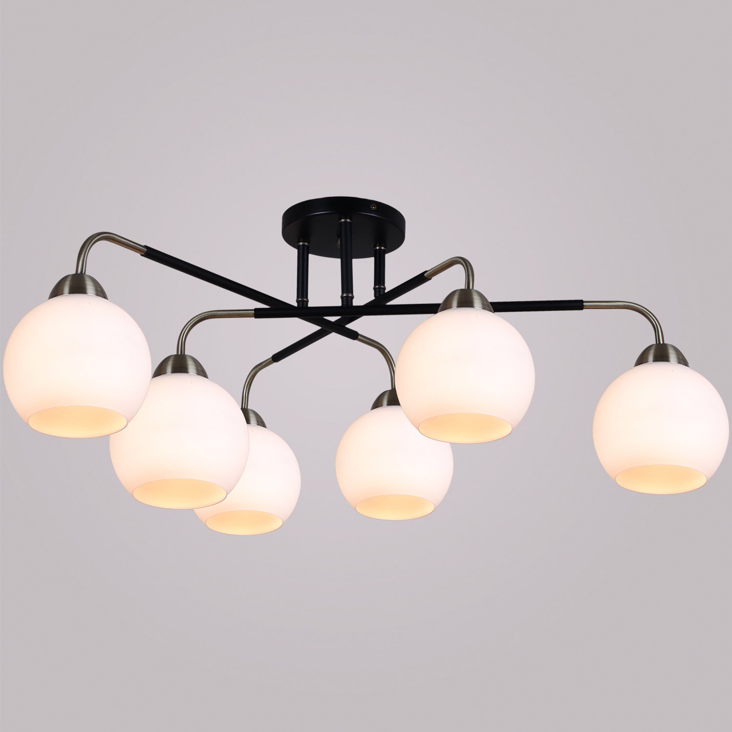 IL0252-6CSQ-79 BK AB Потолочная люстра ILLUMICO IL0252-6CSQ-79 BK AB