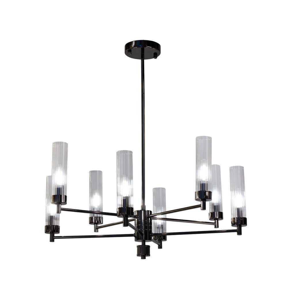 INDIGO SP8 PEARL BLACK Люстра на штанге AM Group INDIGO SP8 PEARL BLACK