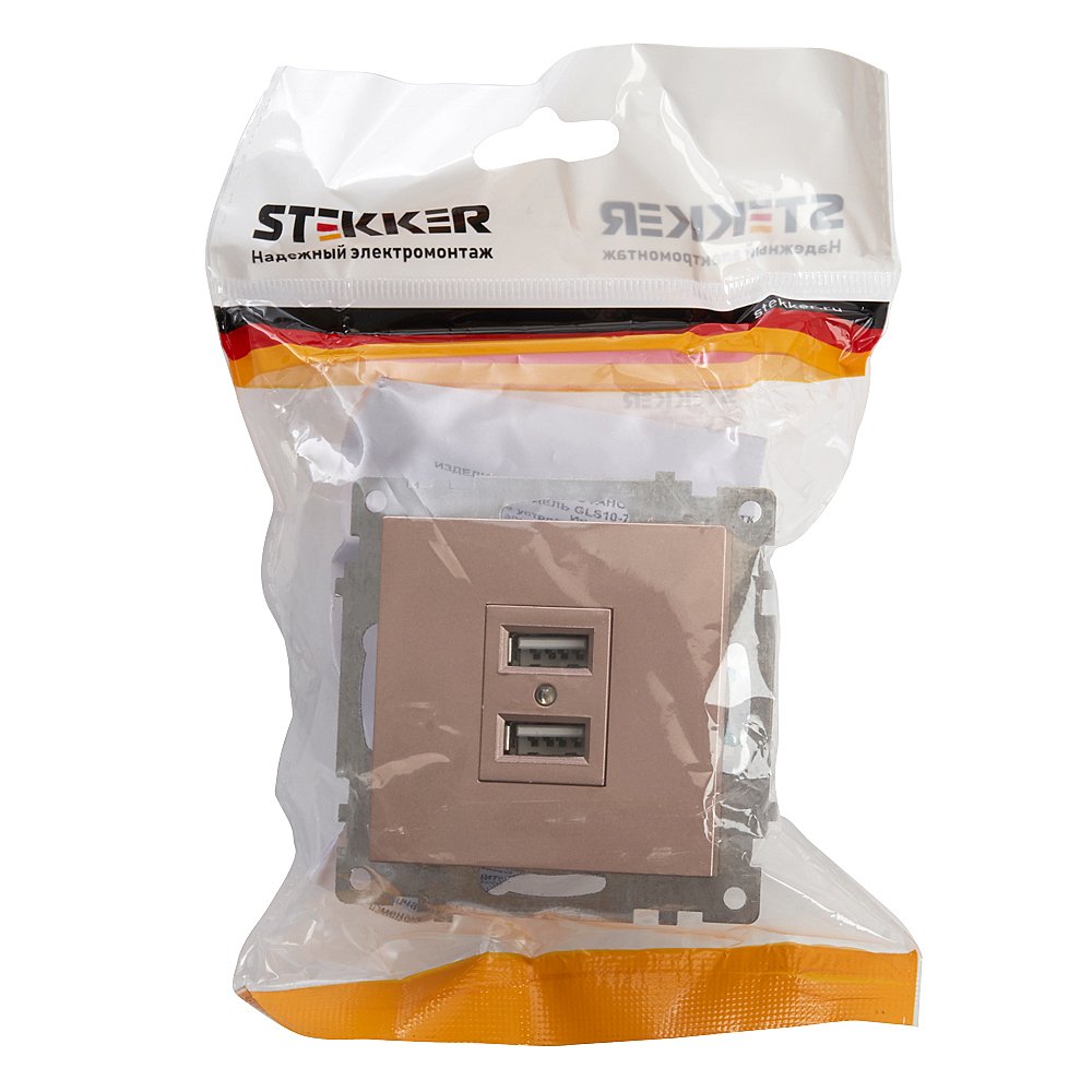 39602 Розетка USB 2-местная Stekker Катрин 39602