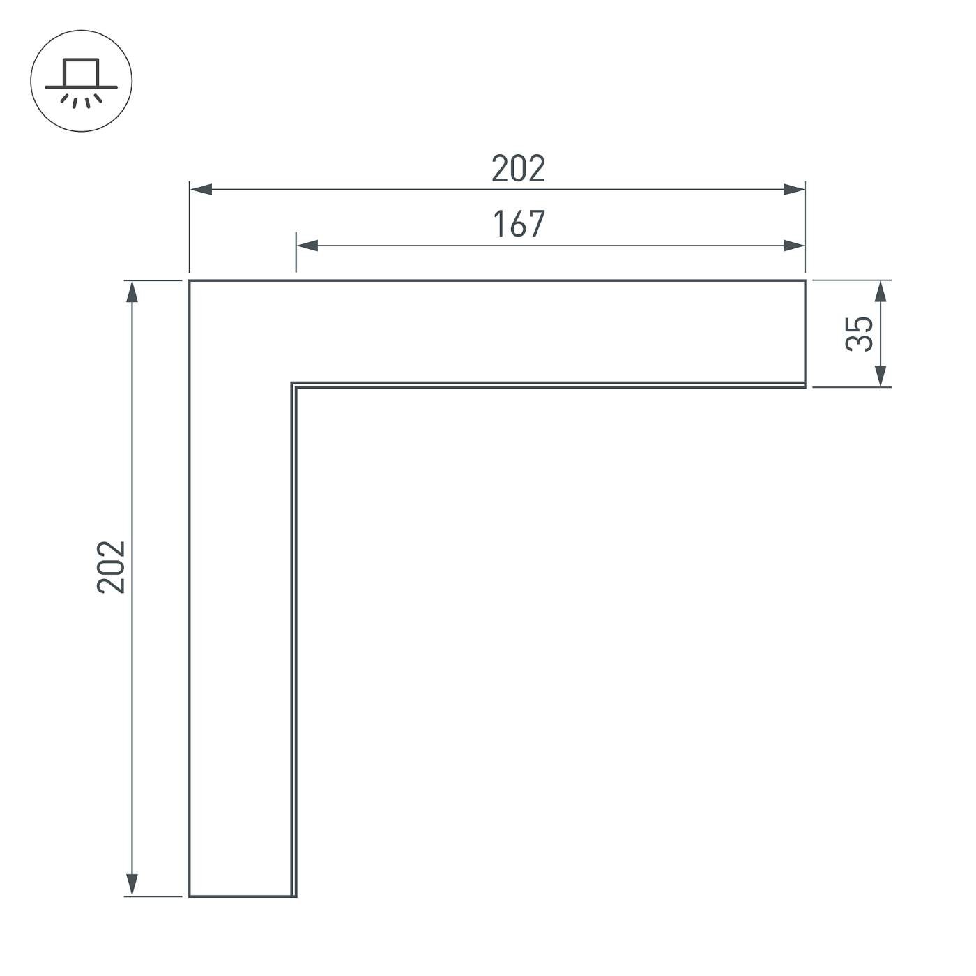 Угол Arlight 030124