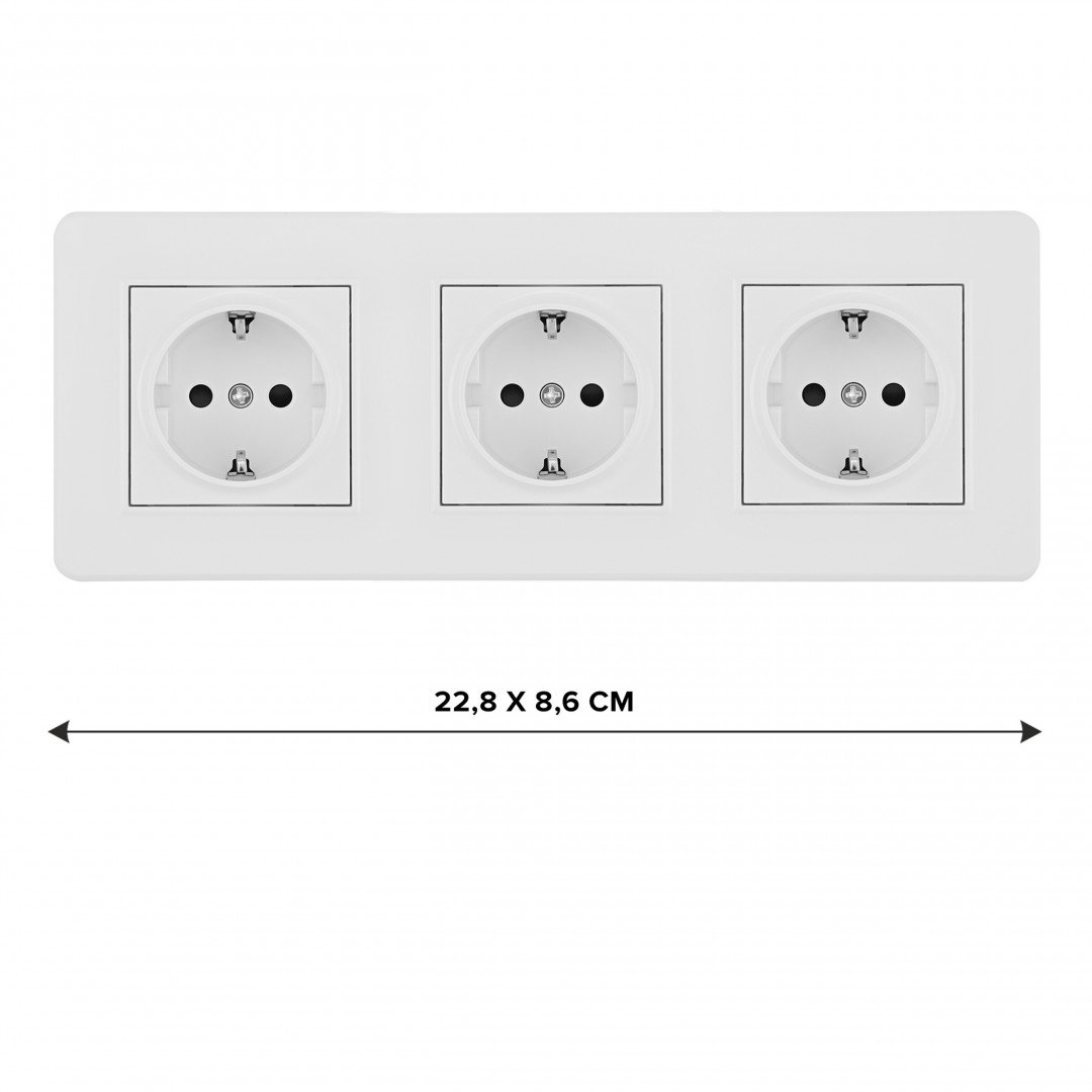 SET16-3-40-1x3 white Розетка Arte Milano Set16-3 SET16-3-40-1x3 white