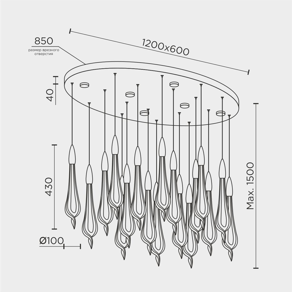 ML.89181.18 BS Подвесная люстра ML Modelux ML.89181.18 BS