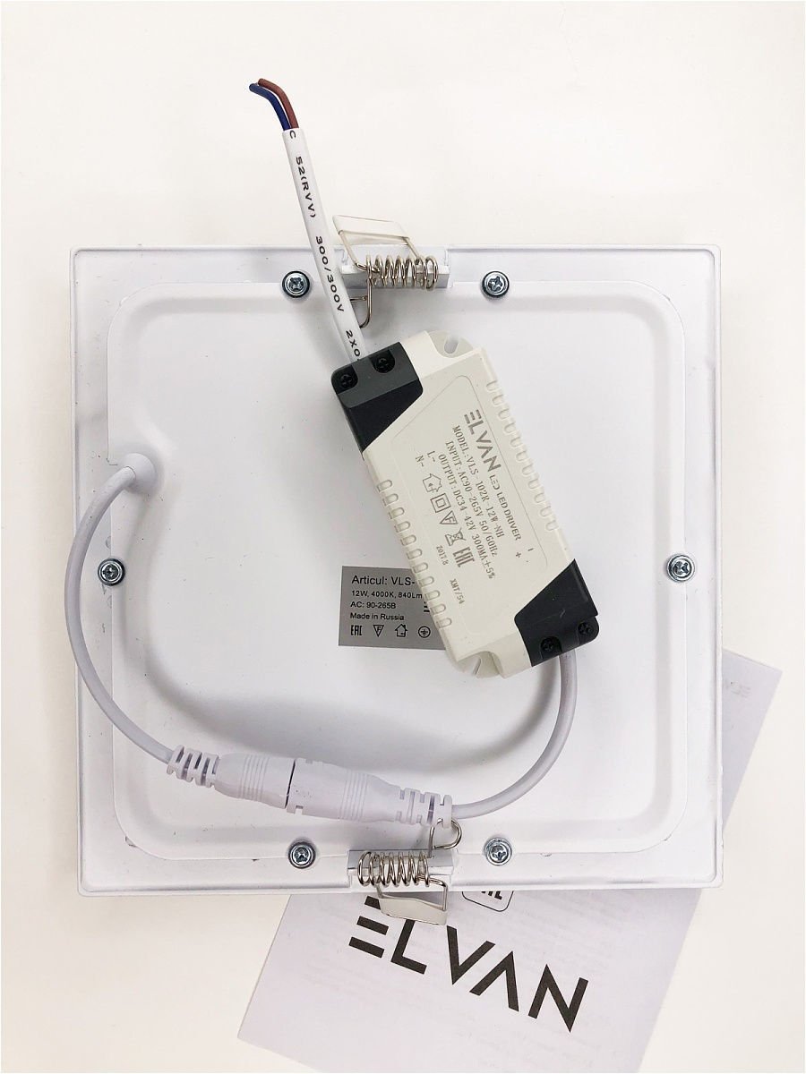 VLS-102SQ-12W-WW-Wh Встраиваемый светильник Elvan 102 VLS-102SQ-12W-WW-Wh