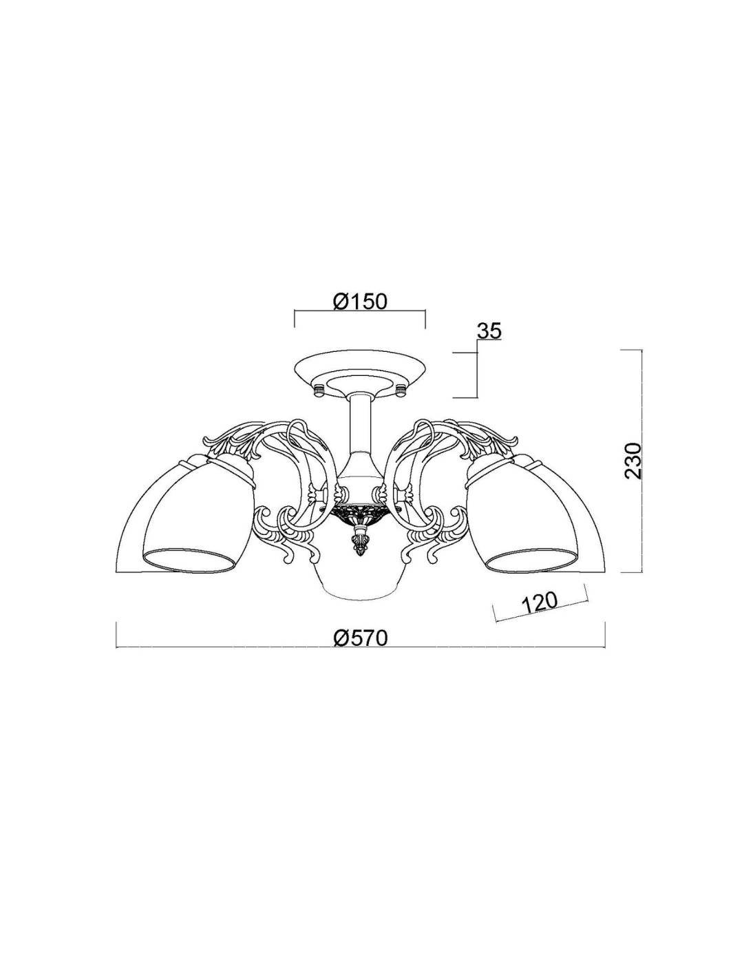 Потолочная люстра Биене MyFar MR2702-5C