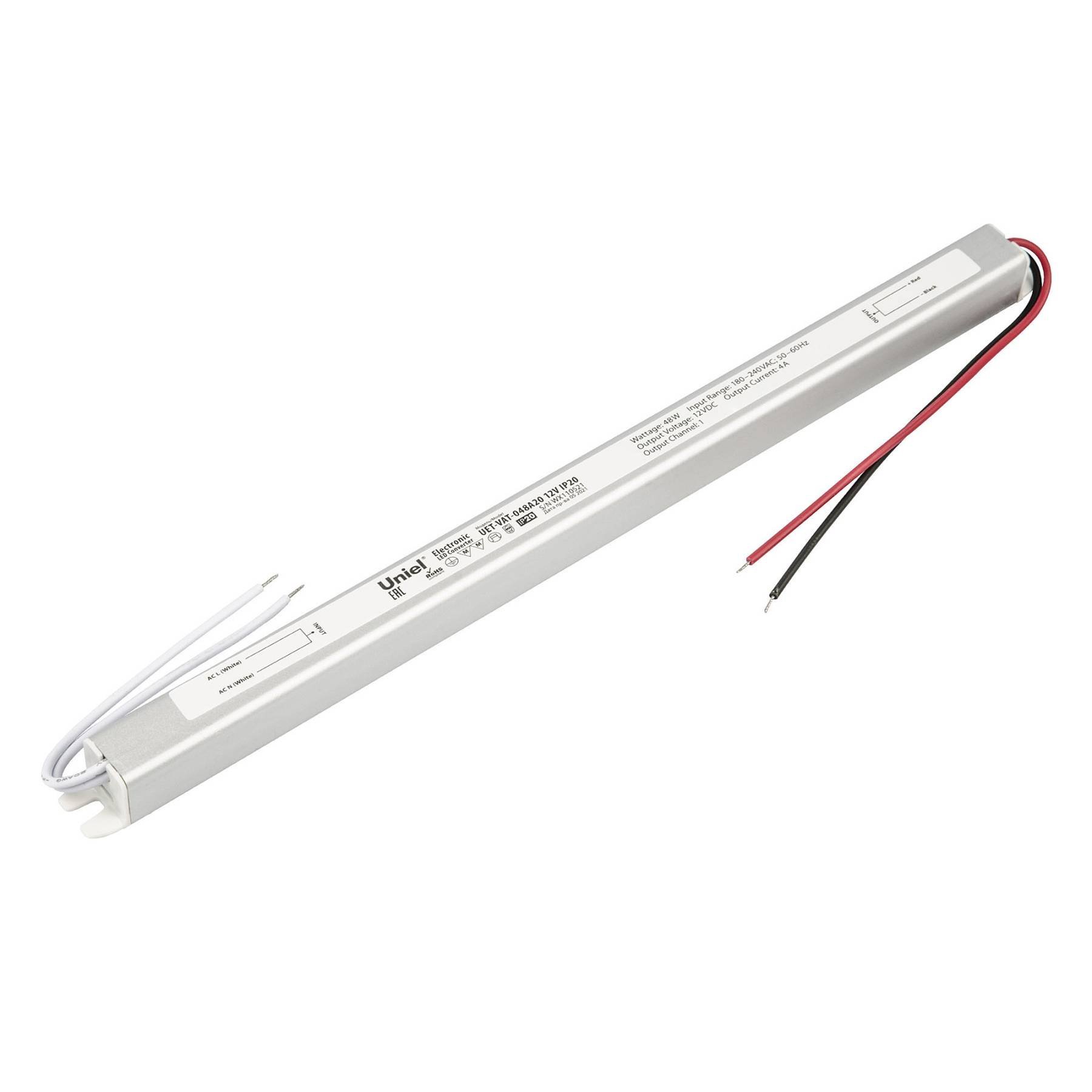 UET-VAT-048A20 12V IP20 Блок питания ультратонкий, 48Вт Uniel UET-VAT-048A20 12V IP20