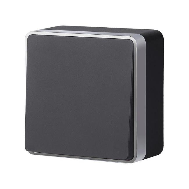 Выключатель Werkel W5010034/ Выключатель одноклавишный Gallant (черный с серебром)