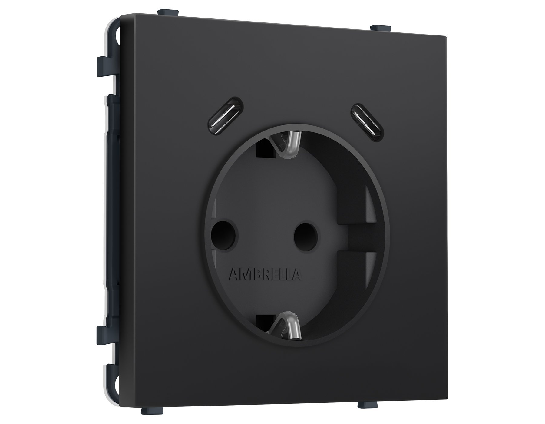 MS810510 MS810510 Комплект механизма электрической розетки SIGMA Черный матовый 2USB С+C 20W (быст. зар.) с/з с/ш 16A-250V QUANT PRO (SP8105, PR165)