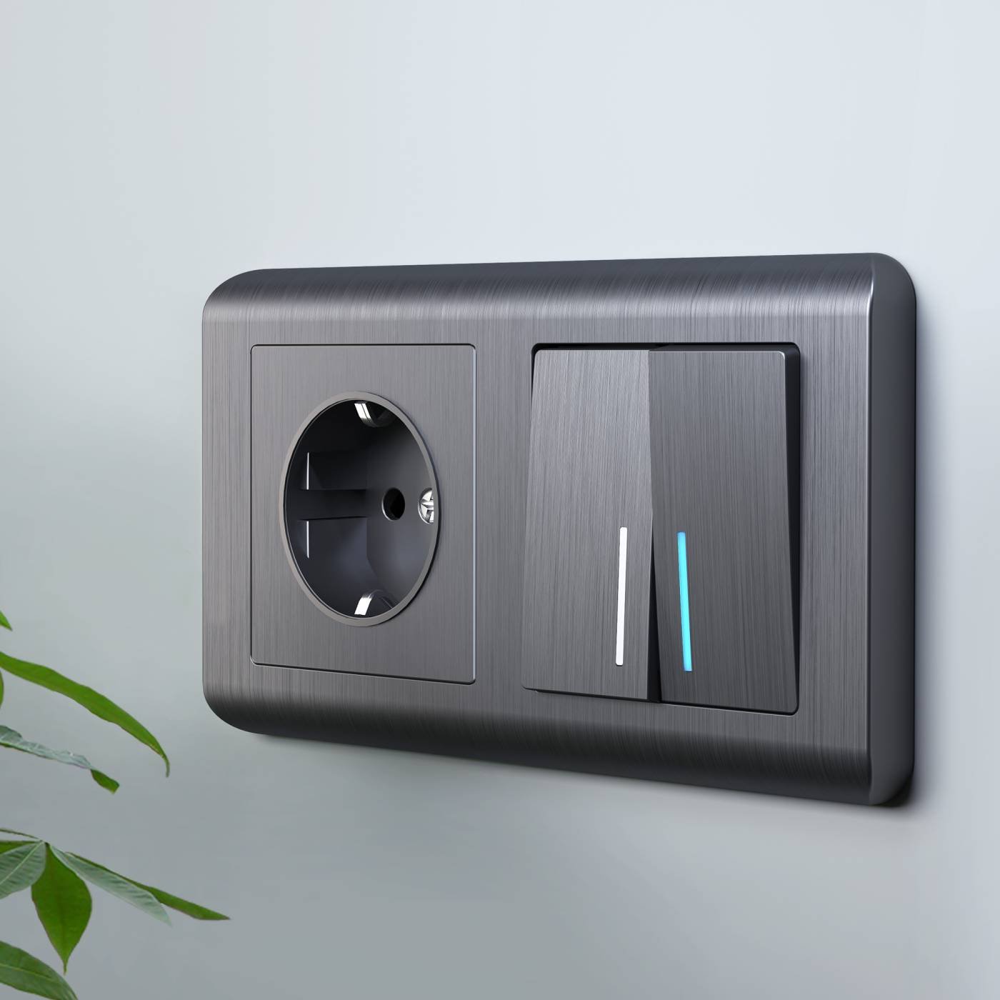 W1171104/ Розетка с заземлением и шторками (графит рифленый) Розетка Werkel W1171104/ Розетка с заземлением и шторками (графит рифленый)