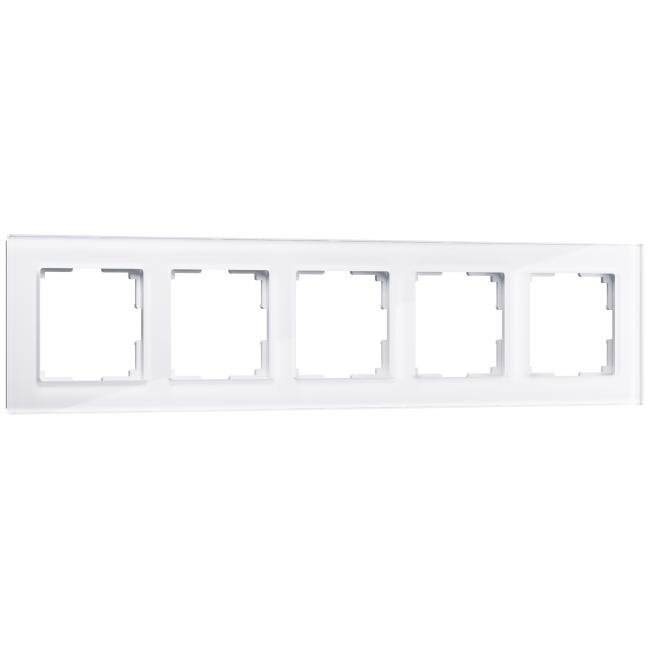 Рамка Werkel W0051101/ Рамка на 5 постов Favorit (белый,стекло)
