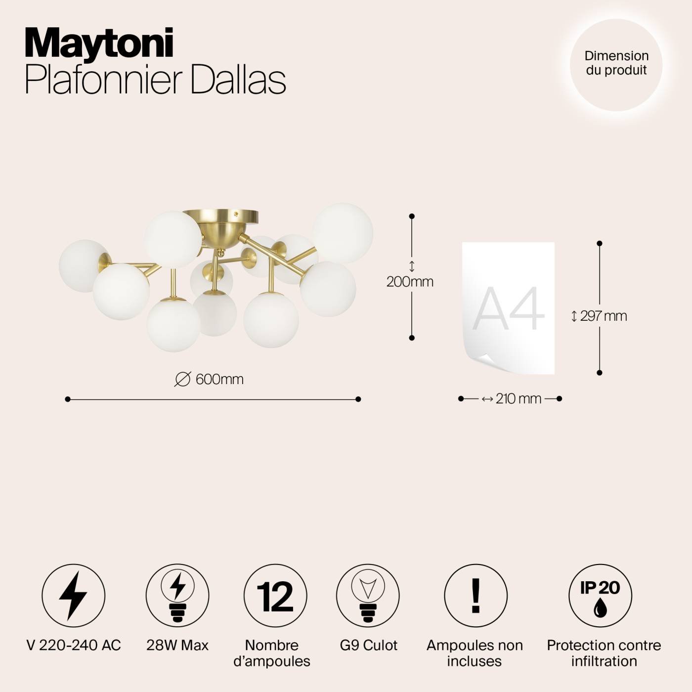 Потолочная люстра Maytoni Dallas MOD545CL-12BS