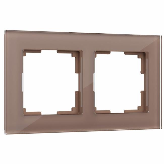 W0021142/ Рамка на 2 поста Favorit (латте, стекло) Рамка Werkel W0021142/ Рамка на 2 поста Favorit (латте, стекло)