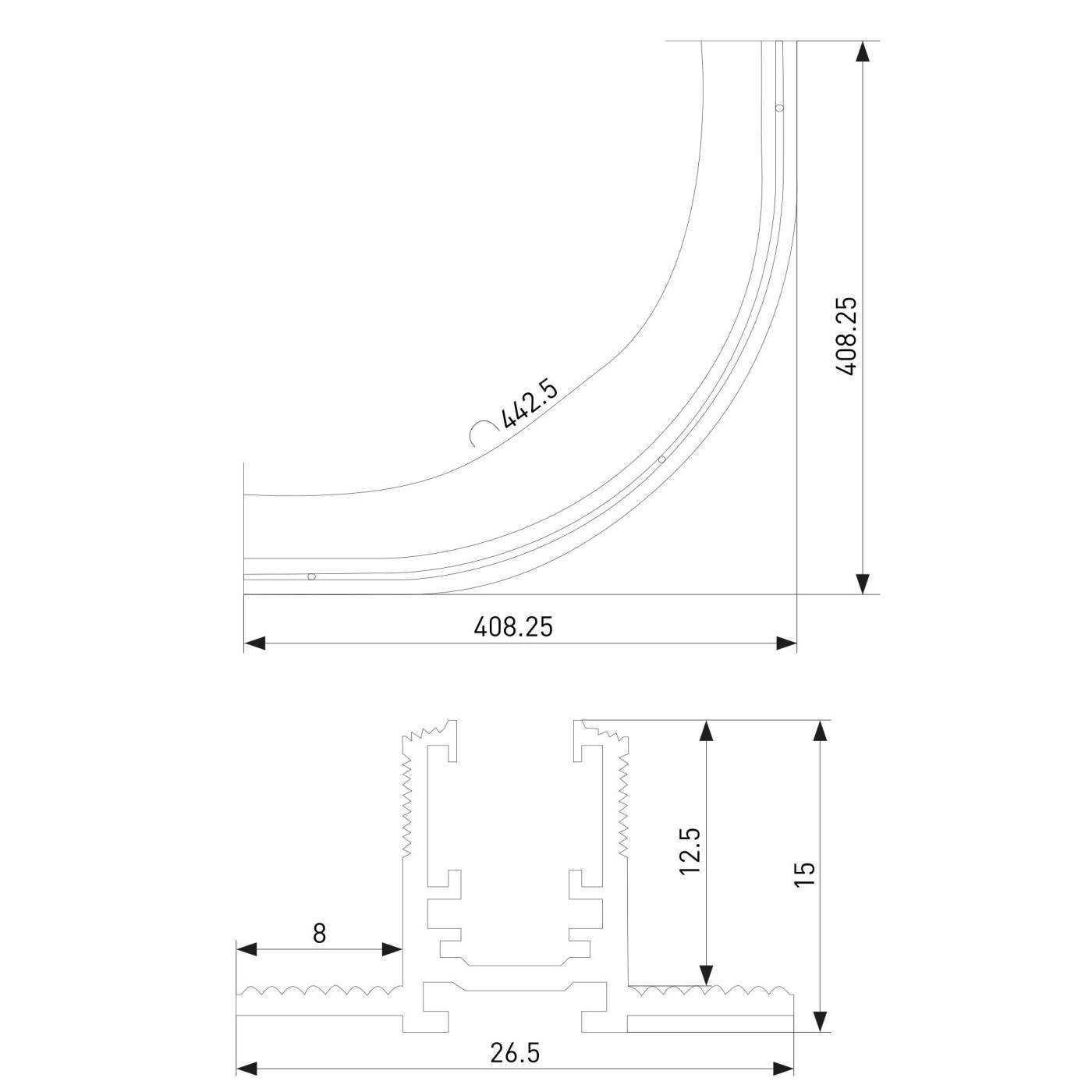 Шинопровод Elektrostandard Mini Magnetic Mini Magnetic Шинопровод под ГКЛ 12,5 мм (черный) (600?) 85219/00