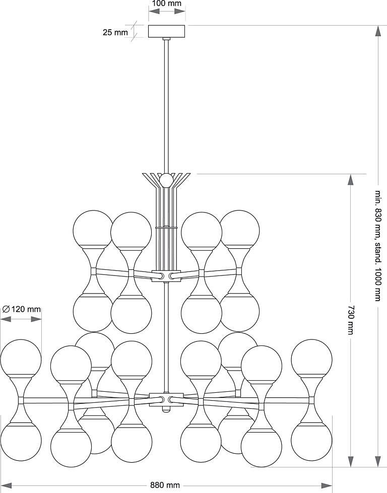 Потолочная люстра Kutek Bari BAR-ZW-8+4(CZ)