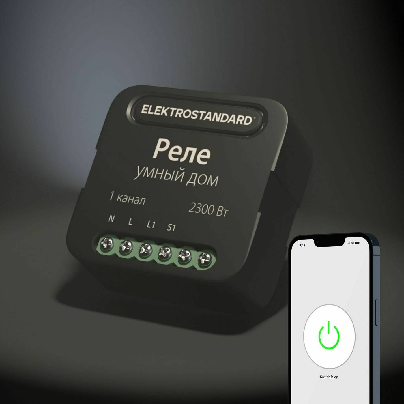 76006/00 реле Умный дом черный Wi-Fi реле Elektrostandard 76006/00 реле Умный дом черный