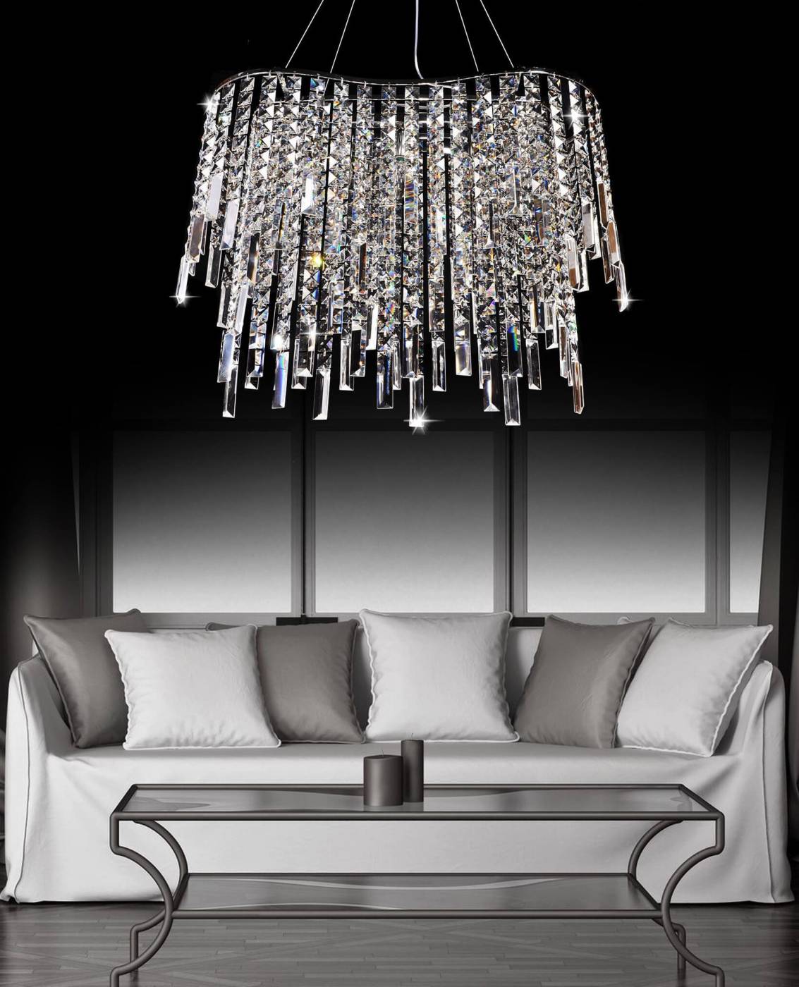 Подвесная хрустальная люстра Zucchero Lumina Deco LDP 2159-600 CHR
