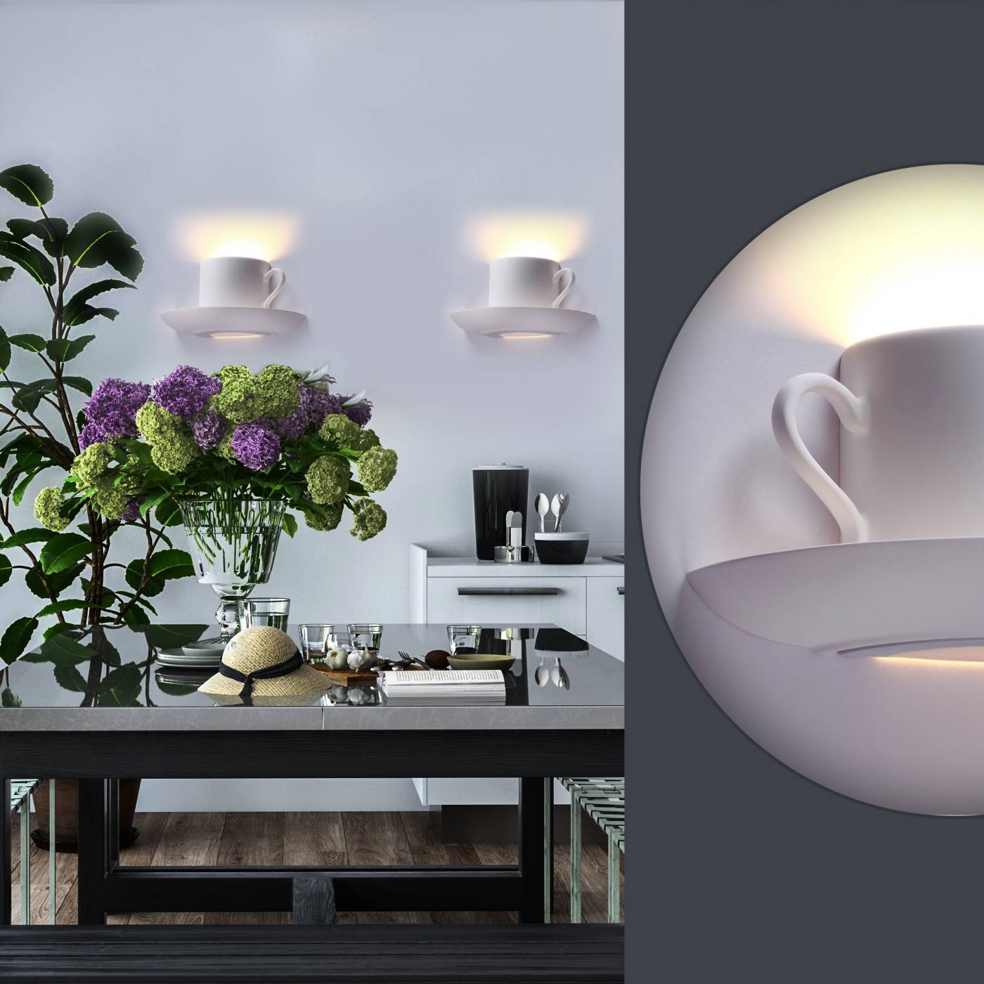 3548/1W Бра с чашками Gesso 3548/1W Odeon Light