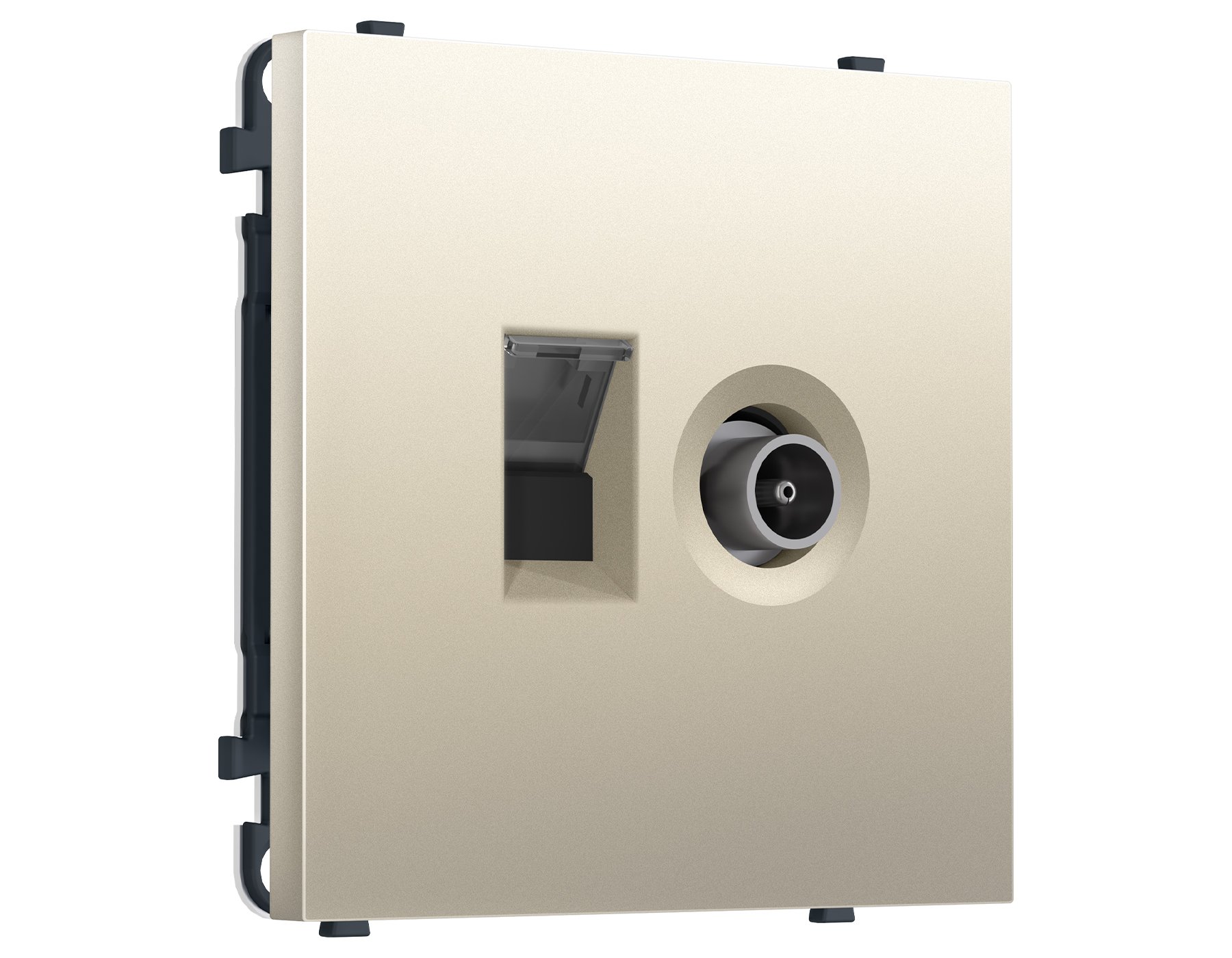 MS552510 MS552510 Комплект механизма розетки компьютерной + TV оконечной SIGMA Шёлк RJ-45 (8P8C) CAT6/50-870MHz 1dB с/ш QUANT PRO (SP5525, PR195)