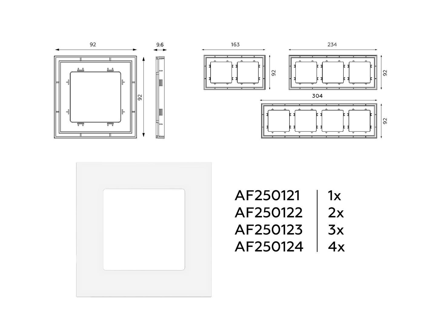 AF250124 Рамка Ambrella Volt Qubi AF250124