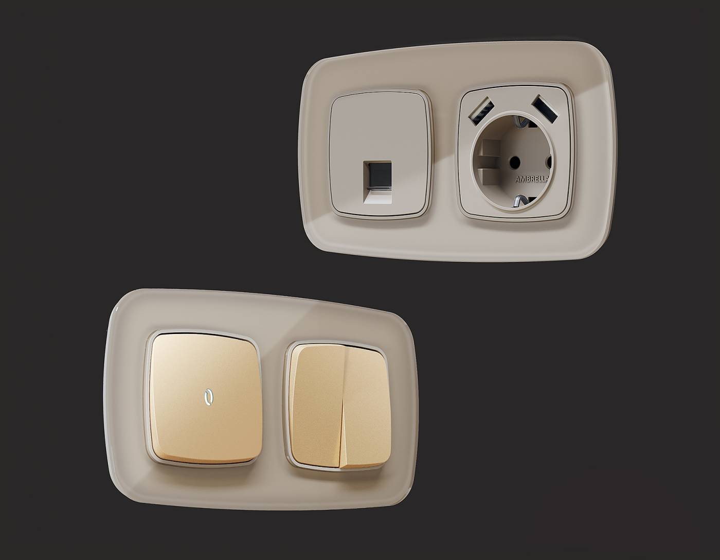 OF350601 Рамка Ambrella Volt Radian Стекло натуральное OF350601