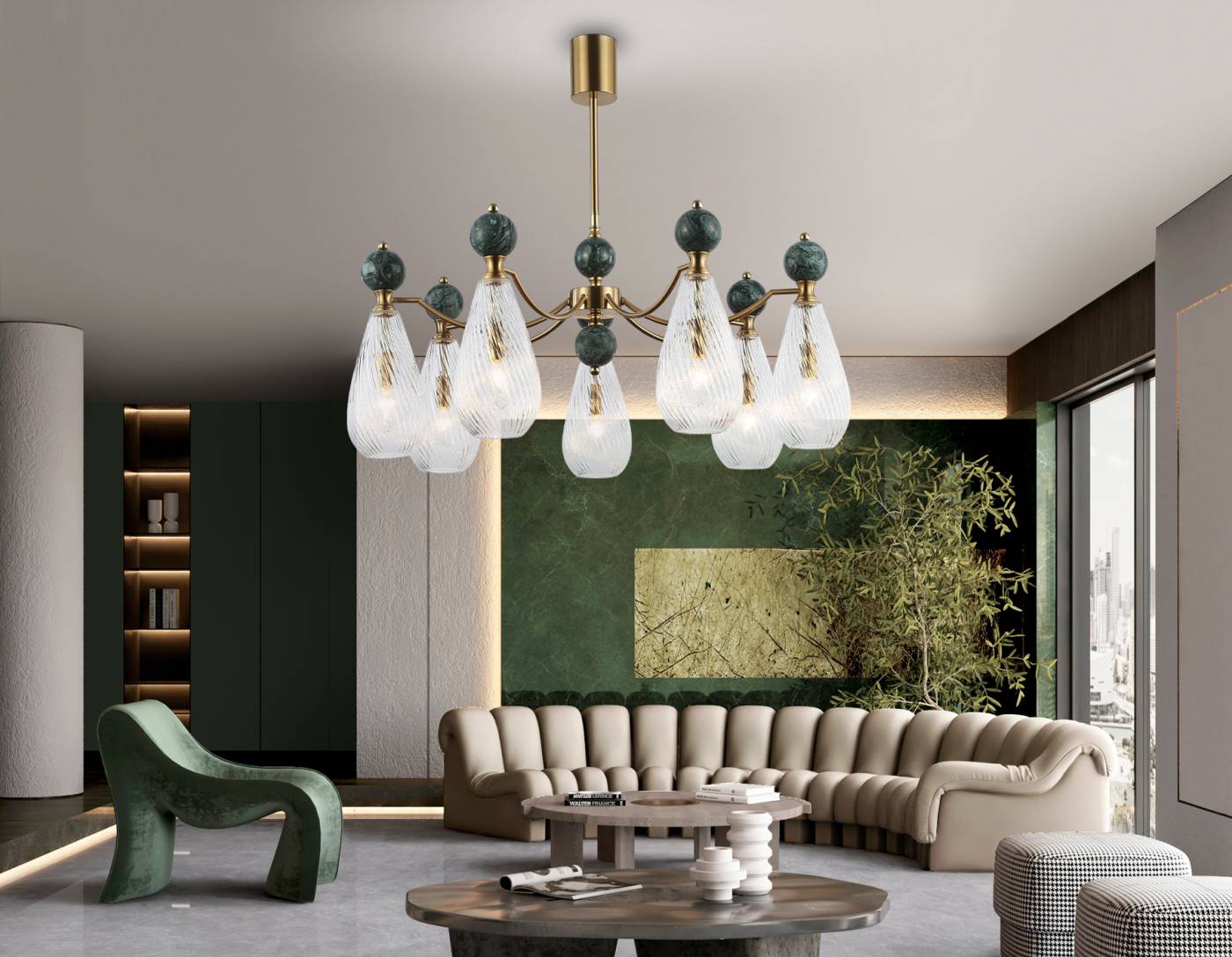 Люстра на штанге Ceramo Modern Ambrella LH53293