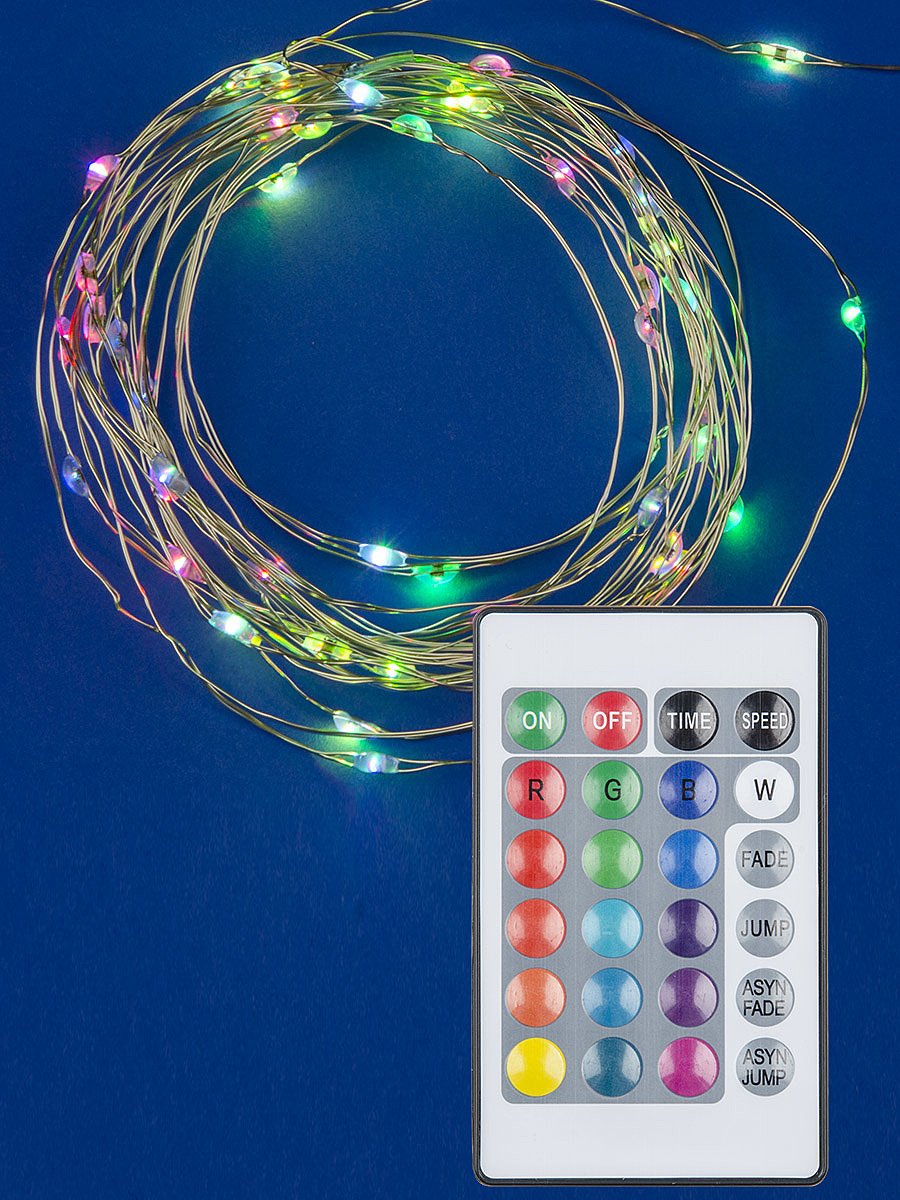 Гирлянда Uniel ULD-S0500-050/DTB/3AA/RC RGB IP20 DEW