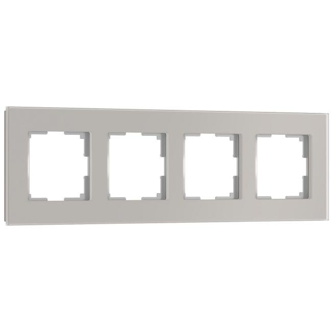 Рамка Werkel Senso дымчатый soft-touch W0043117/ Рамка на 4 поста Senso (дымчатый, стекло soft-touch)
