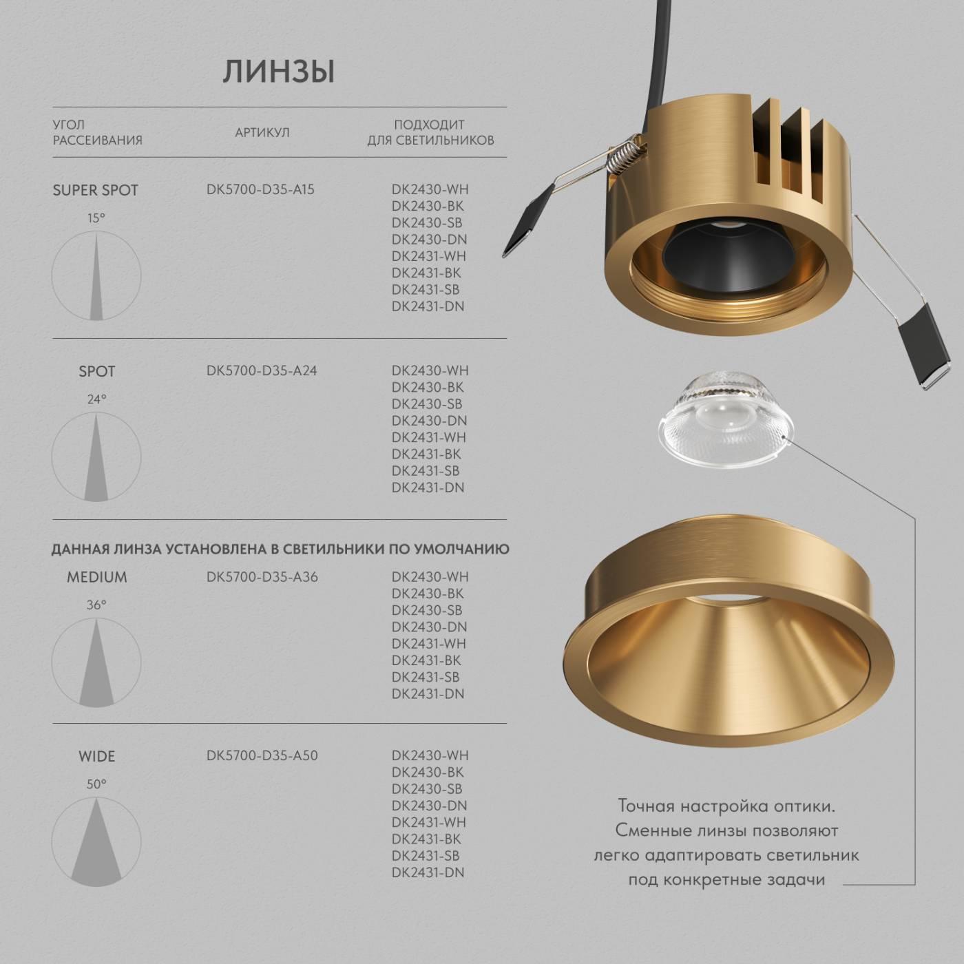 DK2431-SB Встраиваемый светильник SHINE GLOW Denkirs DK2431-SB