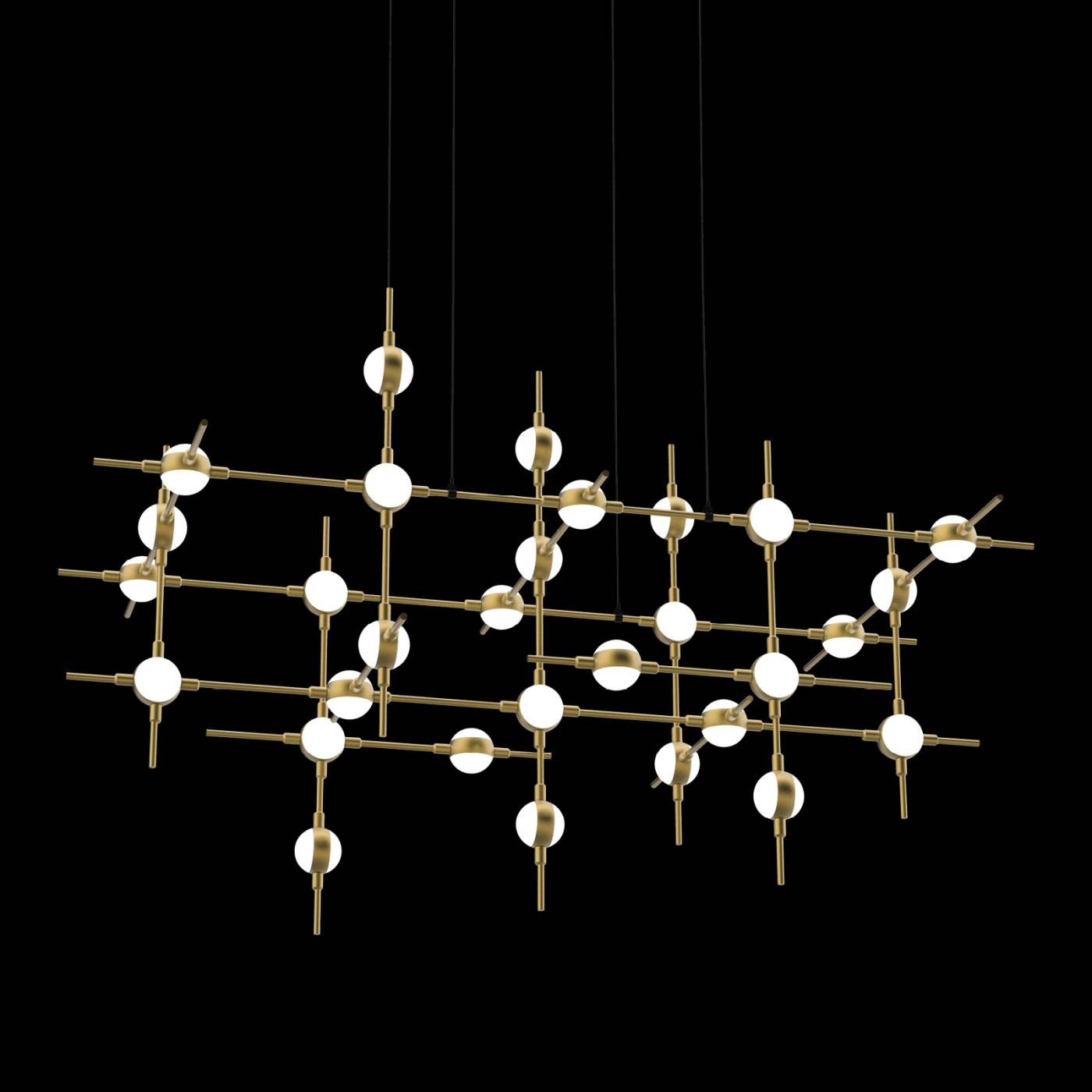 MD18001067-30A black/gold Подвесная люстра Delight Collection Molecular MD18001067-30A black/gold