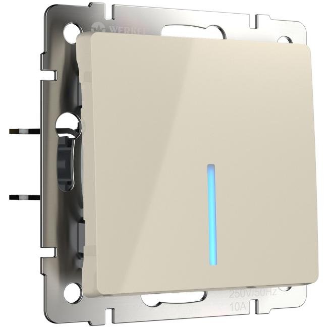 Выключатель Werkel W1110103/ Выключатель одноклавишный с подсветкой (слоновая кость)