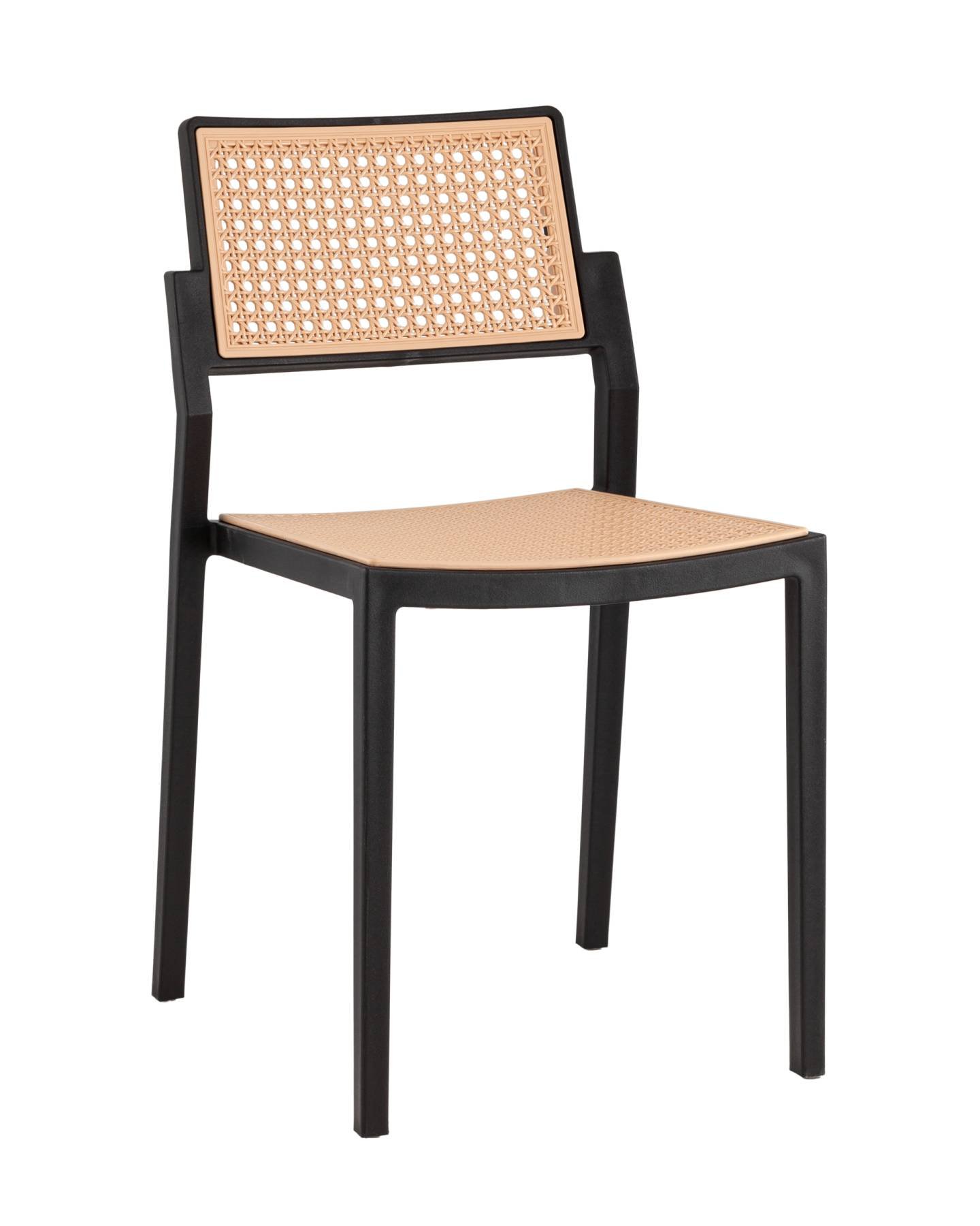 8059 black/beige Стул пластиковый Stool Group Milto 8059 black/beige