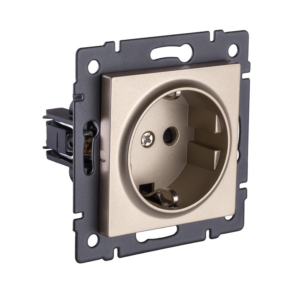 REA-002GD Розетка штепсельная SCHUKO 16A/250 В, золотой Kollinger REA-002GD для Aspekt, Eleganz, Reflex