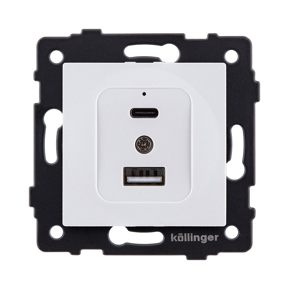 REA-037WH Розетка USB A+C 20W, белый Kollinger REA-037WH для Aspekt, Eleganz, Reflex